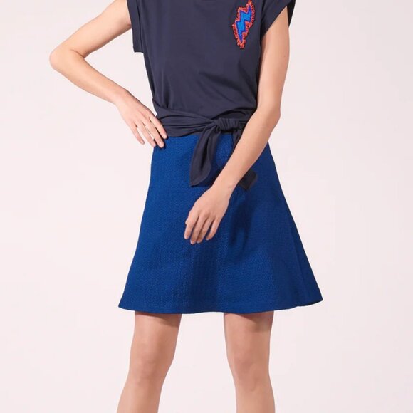 Blue Sandro Paris Flared Skirt - Picture 1 of 7